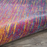 4' Blue And Pink Round Abstract Power Loom Area Rug - Homeroots - Flyclothing LLC