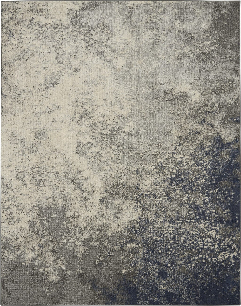 7' X 10' Gray And Ivory Abstract Power Loom Area Rug - Homeroots
