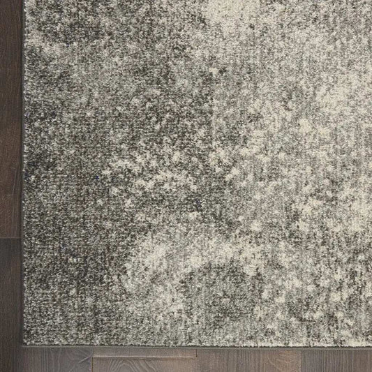 7' X 10' Gray And Ivory Abstract Power Loom Area Rug - Homeroots - Flyclothing LLC
