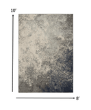 8' X 10' Gray And Ivory Abstract Power Loom Area Rug - Homeroots