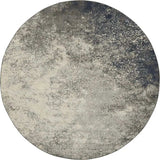 8' Gray And Ivory Round Abstract Power Loom Area Rug - Homeroots - Flyclothing LLC