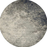 8' Gray And Ivory Round Abstract Power Loom Area Rug - Homeroots - Flyclothing LLC