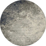 8' Gray And Ivory Round Abstract Power Loom Area Rug - Homeroots - Flyclothing LLC