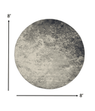 8' Gray And Ivory Round Abstract Power Loom Area Rug - Homeroots - Flyclothing LLC