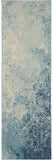 6' Ivory And Blue Abstract Power Loom Runner Rug - Homeroots - Flyclothing LLC