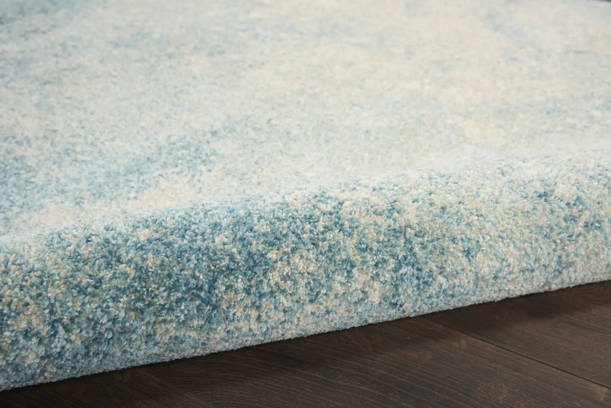 4' Ivory And Blue Round Abstract Power Loom Area Rug - Homeroots - Flyclothing LLC
