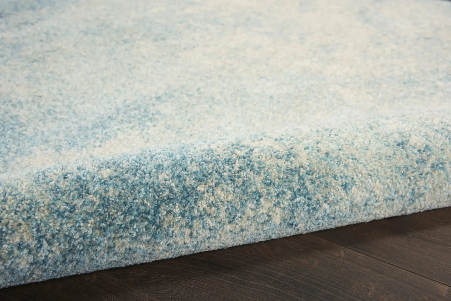 5' Ivory And Blue Round Abstract Power Loom Area Rug - Homeroots - Flyclothing LLC