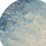 5' Ivory And Blue Round Abstract Power Loom Area Rug - Homeroots - Flyclothing LLC