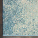 7' X 10' Ivory And Blue Abstract Power Loom Area Rug - Homeroots - Flyclothing LLC