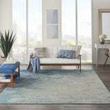 8' X 10' Ivory And Blue Abstract Power Loom Area Rug - Homeroots - Flyclothing LLC