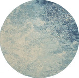 8' Ivory And Blue Round Abstract Power Loom Area Rug - Homeroots - Flyclothing LLC