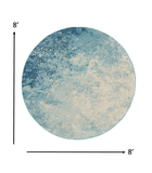 8' Ivory And Blue Round Abstract Power Loom Area Rug - Homeroots - Flyclothing LLC