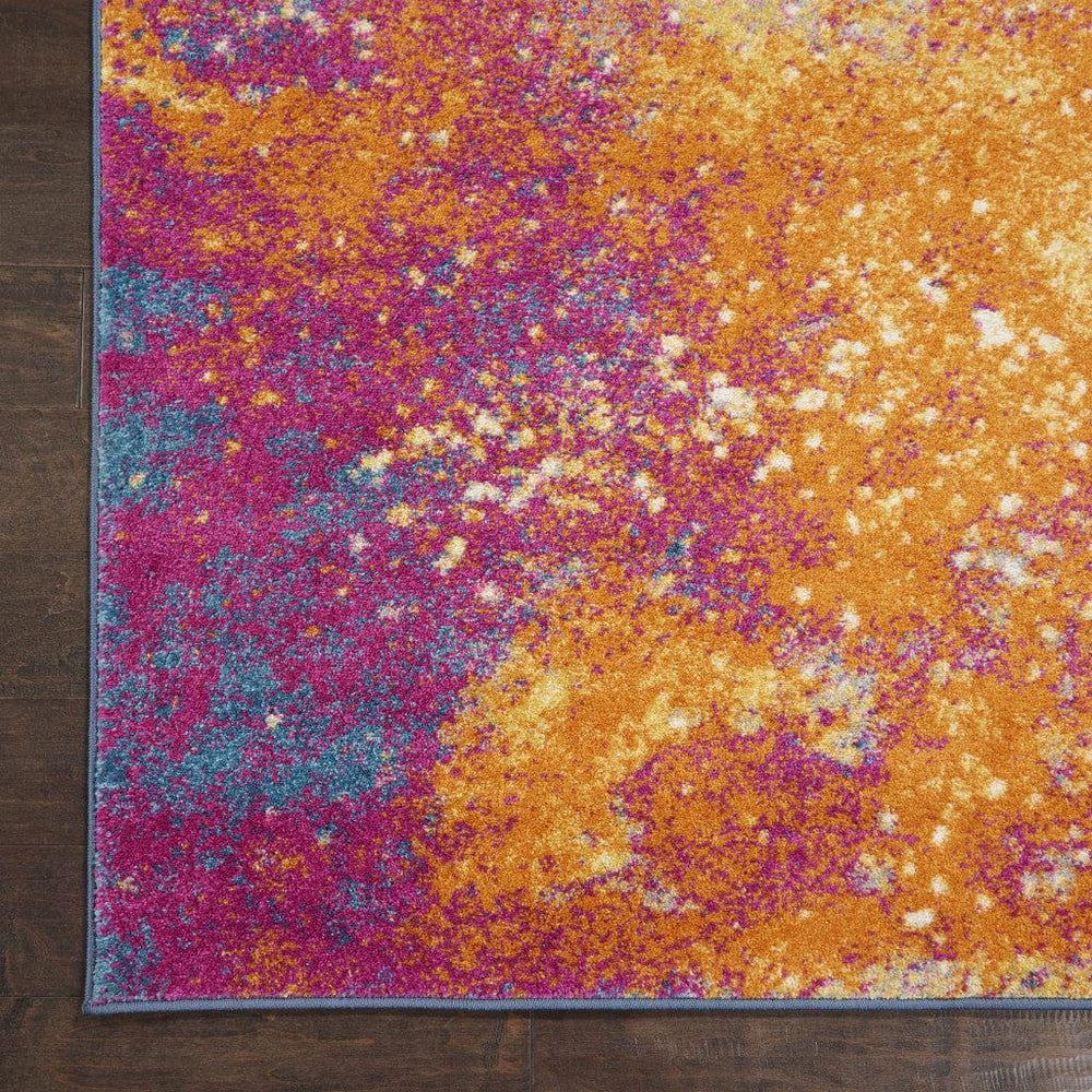 10' Sunset Abstract Power Loom Runner Rug - Homeroots