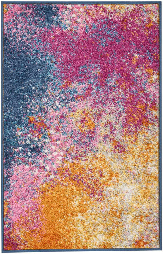 2' X 3' Sunset Abstract Power Loom Area Rug - Homeroots - Flyclothing LLC