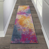 8' Sunset Abstract Power Loom Runner Rug - Homeroots - Flyclothing LLC