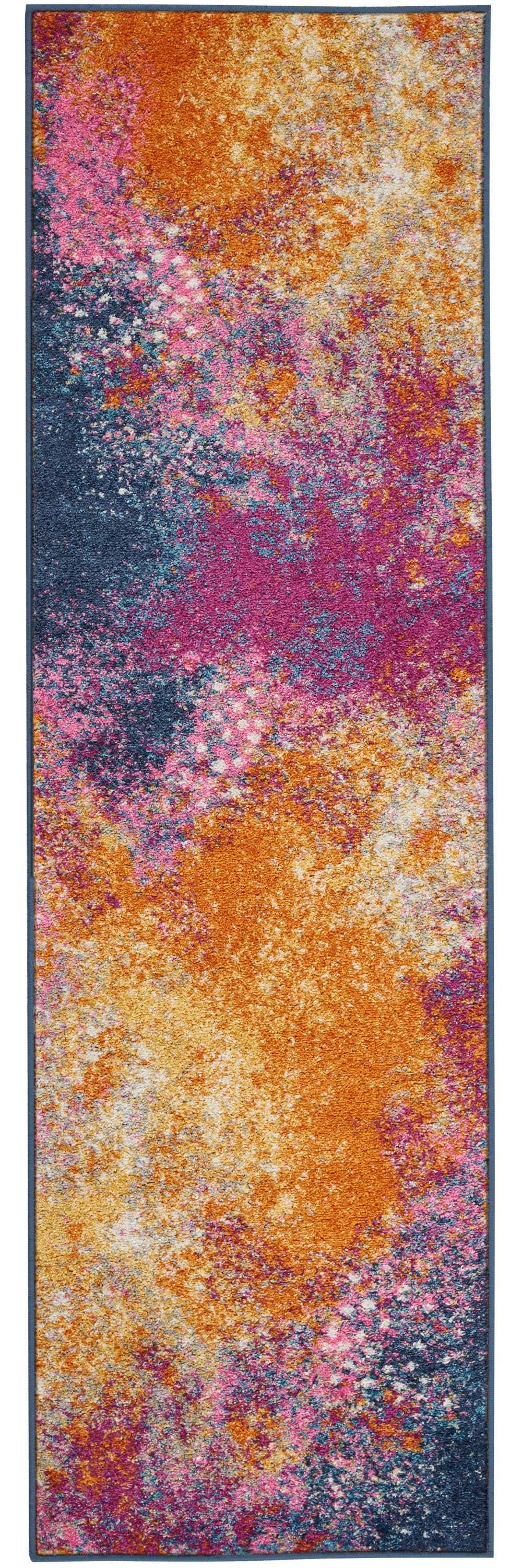8' Sunset Abstract Power Loom Runner Rug - Homeroots - Flyclothing LLC