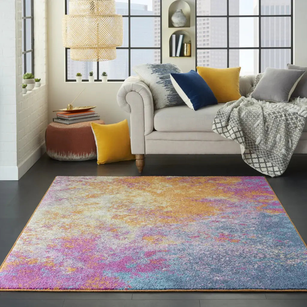 5' X 7' Sunset Abstract Power Loom Area Rug - Homeroots - Flyclothing LLC