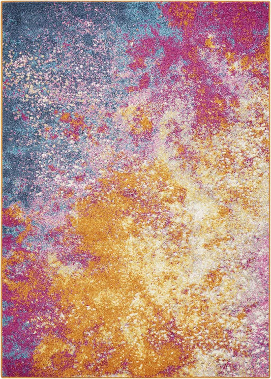 5' X 7' Sunset Abstract Power Loom Area Rug - Homeroots - Flyclothing LLC