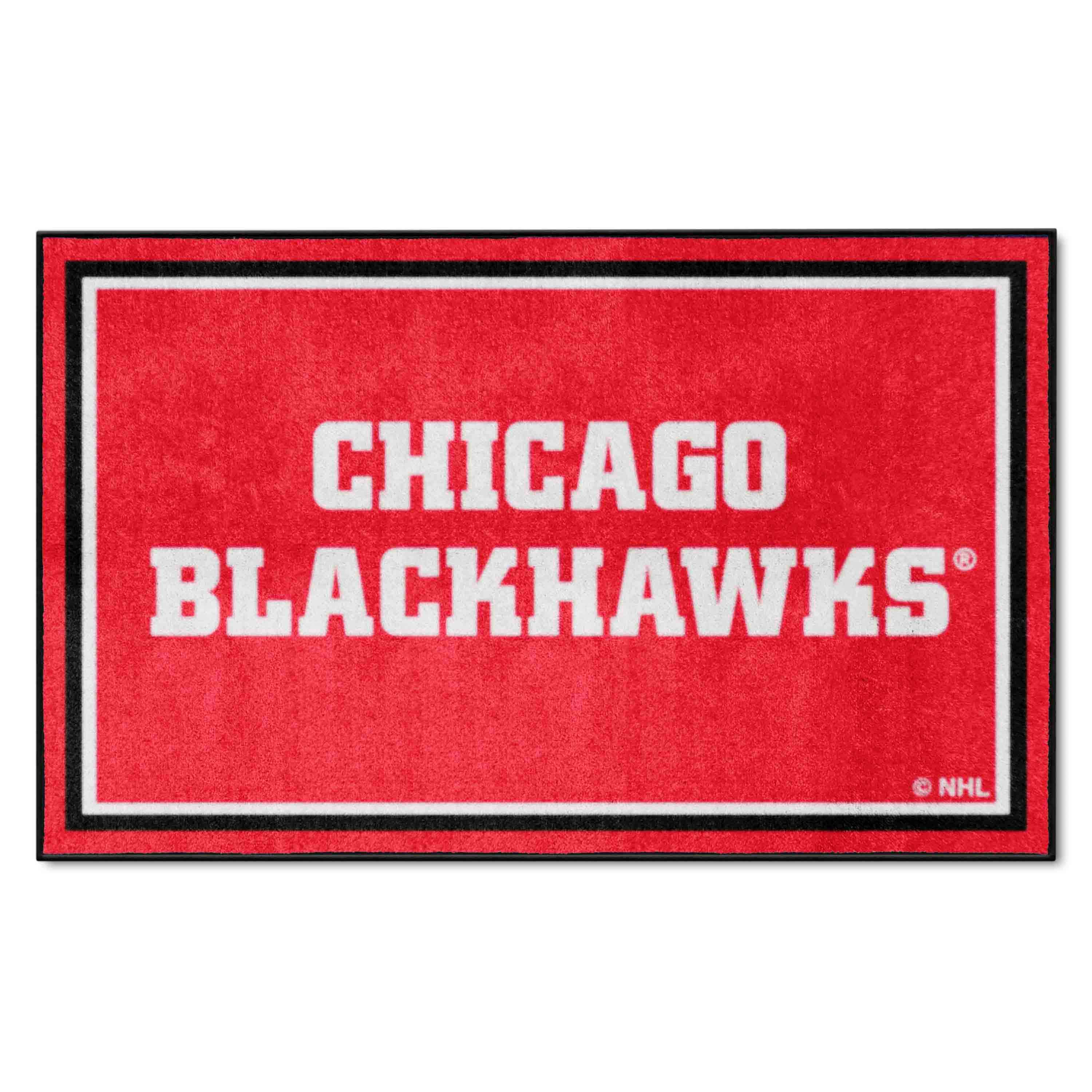 Chicago Blackhawks 4ft. x 6ft. Plush Area Rug - Chicago Blackhawks