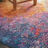 5' Sunset Round Abstract Power Loom Area Rug - Homeroots - Flyclothing LLC