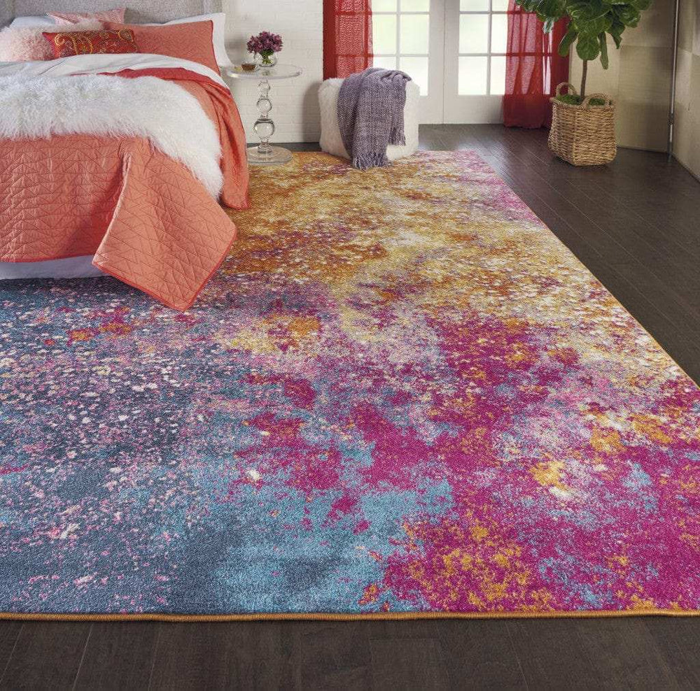 7' X 10' Sunset Abstract Power Loom Area Rug - Homeroots - Flyclothing LLC