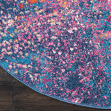 8' Sunset Round Abstract Power Loom Area Rug - Homeroots - Flyclothing LLC