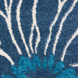 8' Blue Floral Power Loom Runner Rug - Homeroots