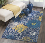 4' X 6' Blue Floral Power Loom Area Rug - Homeroots - Flyclothing LLC