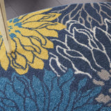 8' Blue Round Floral Power Loom Area Rug - Homeroots - Flyclothing LLC