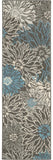 6' Blue And Gray Floral Power Loom Runner Rug - Homeroots - Flyclothing LLC
