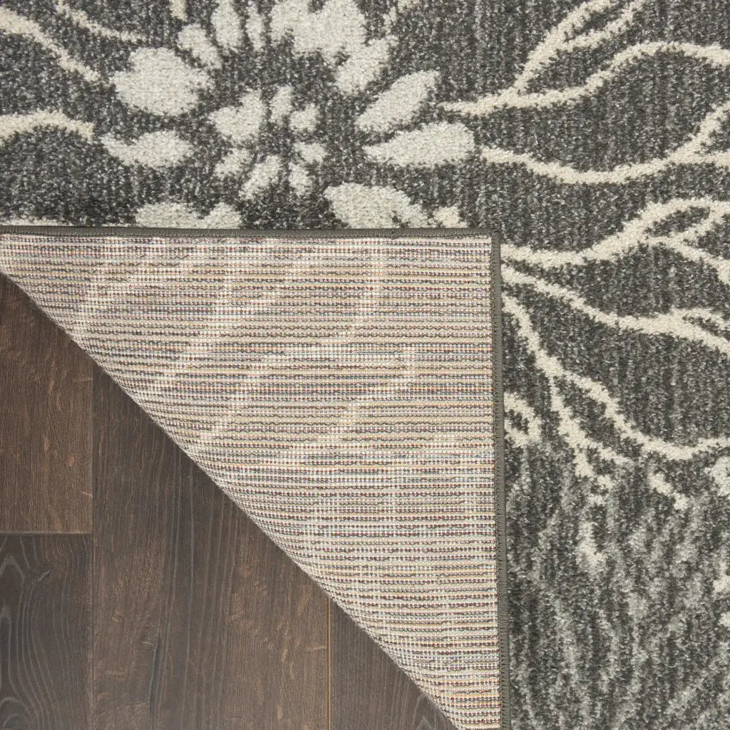 6' Blue And Gray Floral Power Loom Runner Rug - Homeroots - Flyclothing LLC