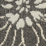 4' X 6' Blue And Gray Floral Power Loom Area Rug - Homeroots