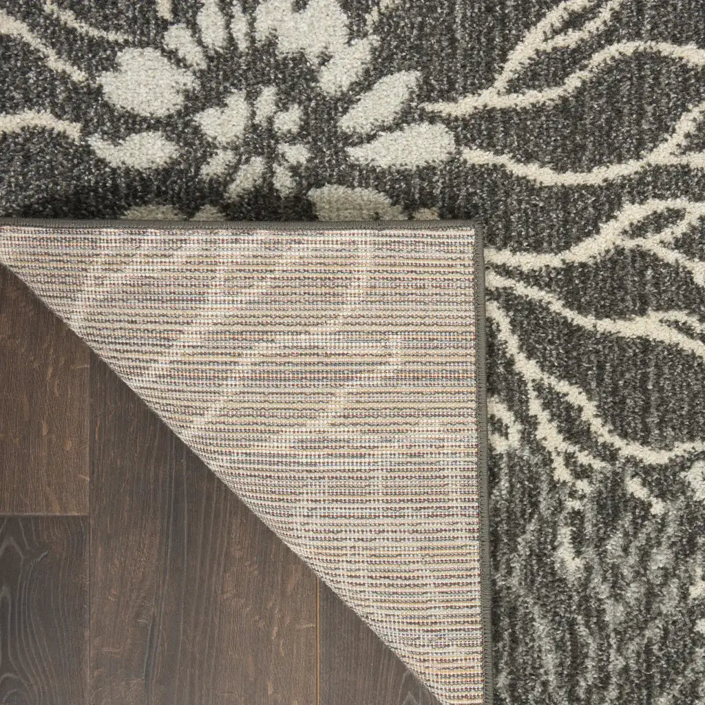 4' X 6' Blue And Gray Floral Power Loom Area Rug - Homeroots - Flyclothing LLC