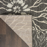 4' X 6' Blue And Gray Floral Power Loom Area Rug - Homeroots