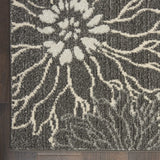 4' X 6' Blue And Gray Floral Power Loom Area Rug - Homeroots