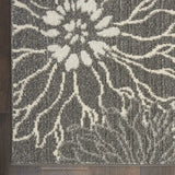 8' X 10' Blue And Gray Floral Power Loom Area Rug - Homeroots