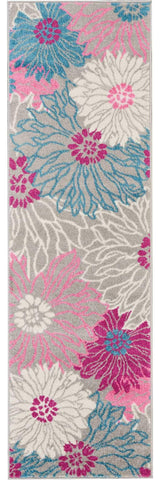 6' Gray Floral Dhurrie Runner Rug - Homeroots - Flyclothing LLC