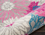 6' Gray Floral Dhurrie Runner Rug - Homeroots