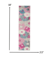 10' Gray Floral Dhurrie Runner Rug - Homeroots - Flyclothing LLC