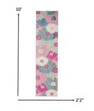 10' Gray Floral Dhurrie Runner Rug - Homeroots