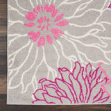 10' Gray Floral Dhurrie Runner Rug - Homeroots
