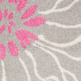 10' Gray Floral Dhurrie Runner Rug - Homeroots