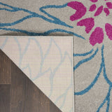 10' Gray Floral Dhurrie Runner Rug - Homeroots