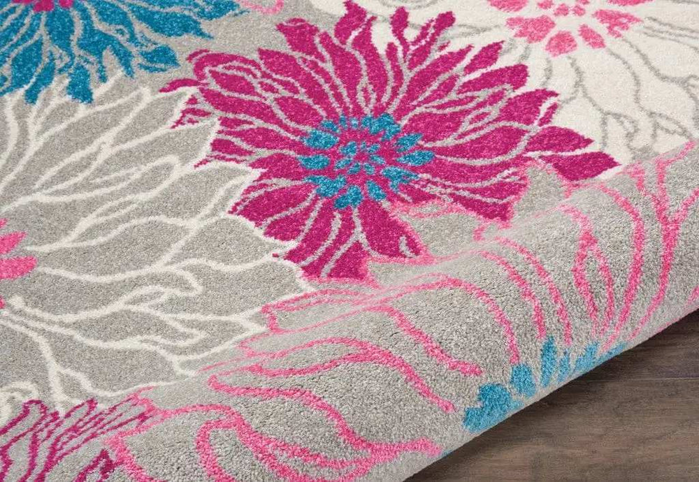 4' X 6' Gray Floral Dhurrie Area Rug - Homeroots - Flyclothing LLC