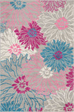 4' X 6' Gray Floral Dhurrie Area Rug - Homeroots