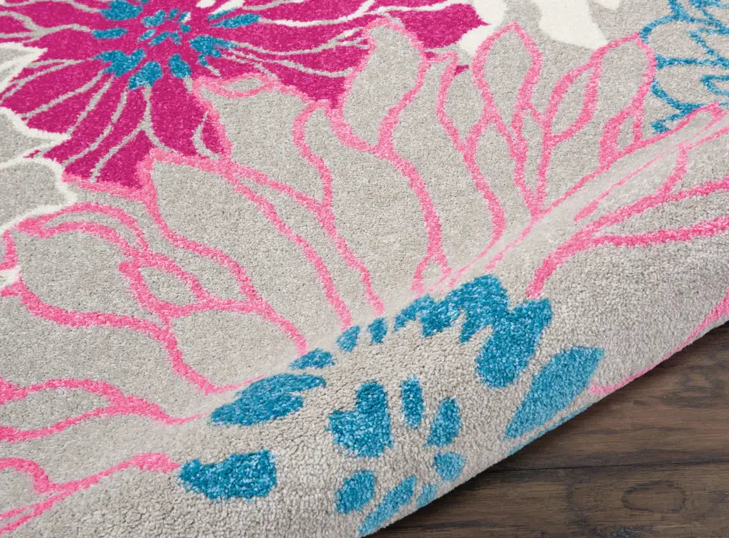 5' X 7' Gray Floral Dhurrie Area Rug - Homeroots - Flyclothing LLC