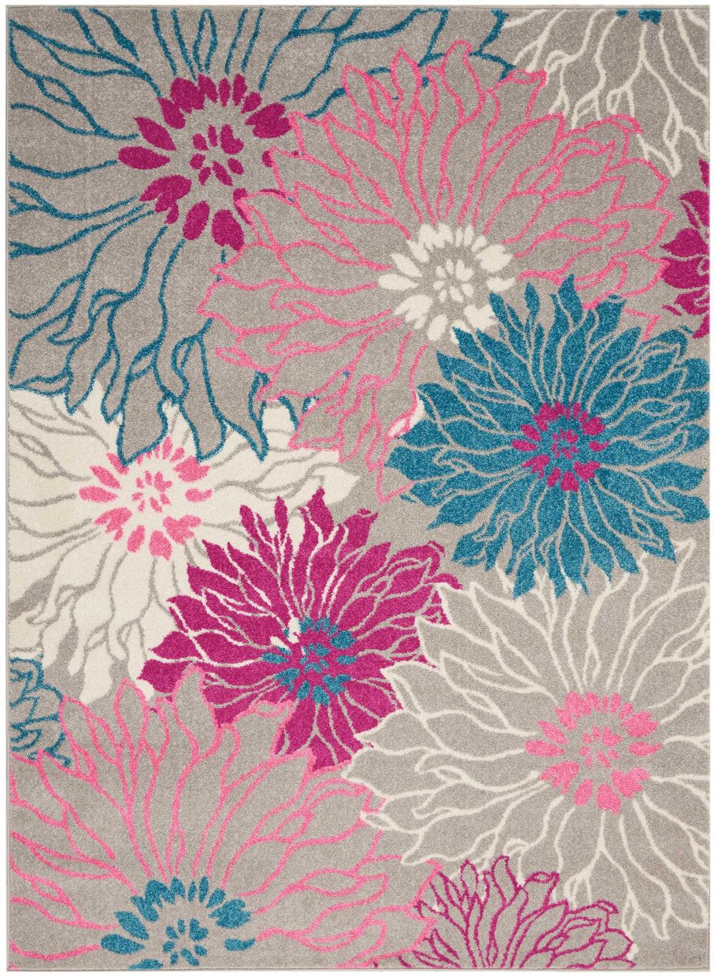 5' X 7' Gray Floral Dhurrie Area Rug - Homeroots
