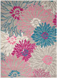 5' X 7' Gray Floral Dhurrie Area Rug - Homeroots