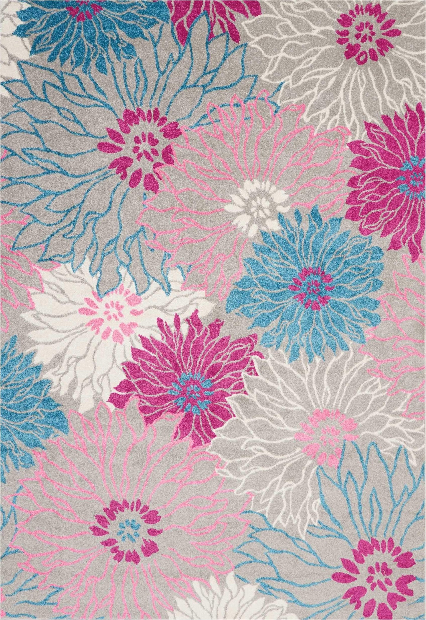 7' X 10' Gray Floral Dhurrie Area Rug - Homeroots - Flyclothing LLC