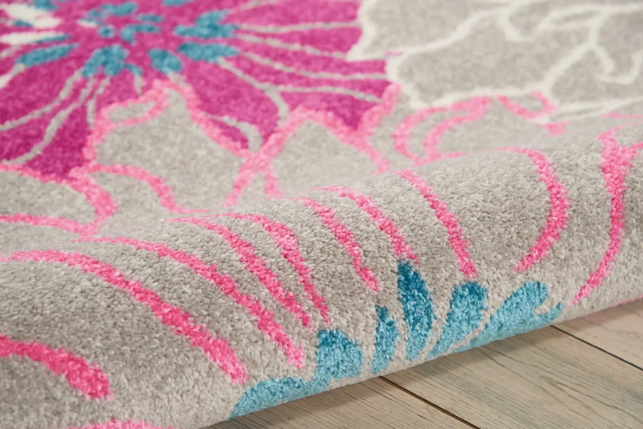 8' X 10' Gray Floral Dhurrie Area Rug - Homeroots - Flyclothing LLC